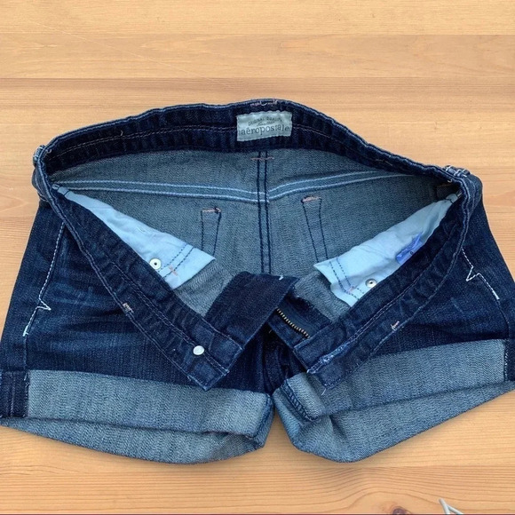 Aeropostale Dark Wash Distressed Jean Shorts - Picture 5 of 10